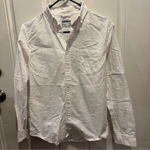 Express Women's Slim Soft Wash White Oxford Button Down Shirt Long Sleeve Sz S/P